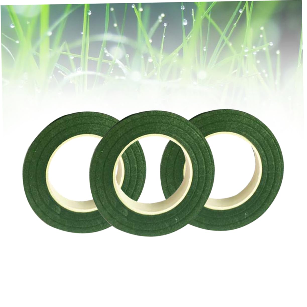 TEHAUX 3sets Florist Tape Green 27m Rolls Floral Tape for Bouquets DIY Decorations 3rolls*3