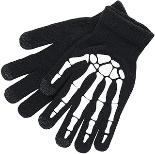 [JUMPLAWN] ハロウィン光るスケルトン手袋 蛍光アクリル素材 夜間自転車用グローブ パーティーや乗馬向け装飾的ノベルティ 1ペア