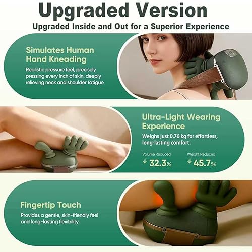 Miniatura 6 de Masajeador de cuello, nuevo masajeador eléctrico Shiatsu para cuello y espalda  Masaje eléctrico de hombros y cervical, ideal para cuello, espalda y