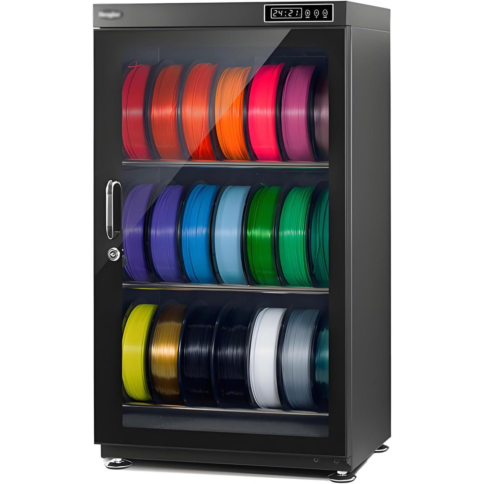 3D Printer Filament Storage Box Dehydrator, 3D Filament Dryer Box, Drying Cabinet for 3D Printing Filament, Holds 10-12/15-21 Spools of Filament, Compatible with Nylon, PLA, PETG, ABS, TPU 115L