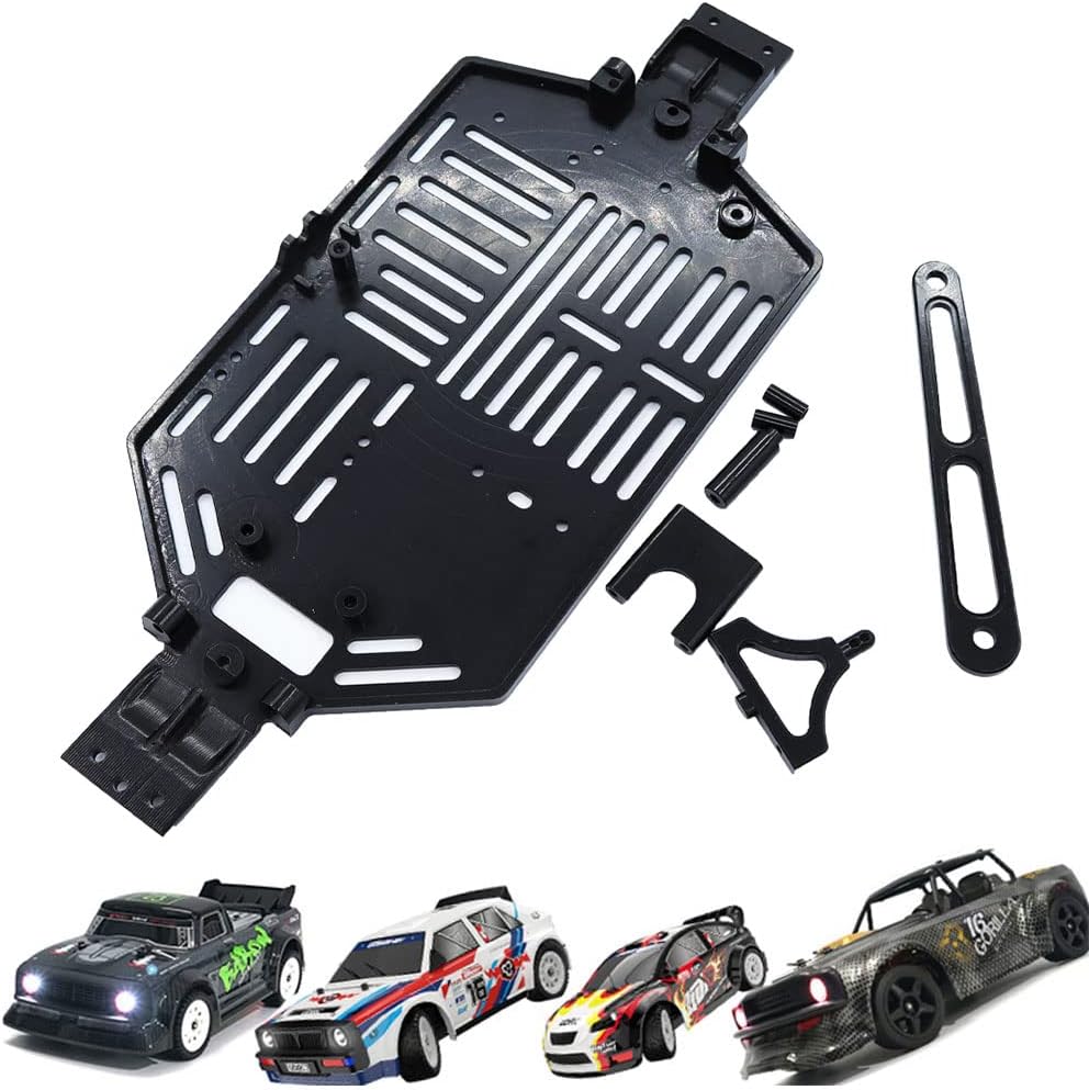 CNC Metal Chassis Body Frame Board for SG1603 SG1604 UD1601 UD1602 1/16 RC Car Spare Parts Accessories (Black)