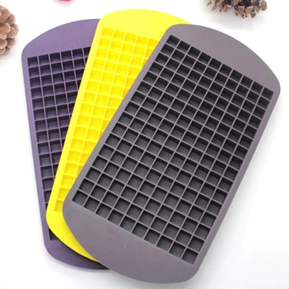 Silicon 160 Small Ice Maker Tiny Ice Cube Tray Chocolate Mold Maker Kitchen Bar for Party Drinks, Standard, Multicolor