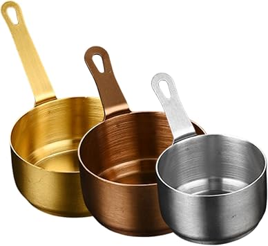 Stainless Steel Saucepan, Saucepan, for MINI Milk Pan With Spout - Perfect For Boiling Milk, Sauce, Gravies, Pasta, NoodlesSilver S