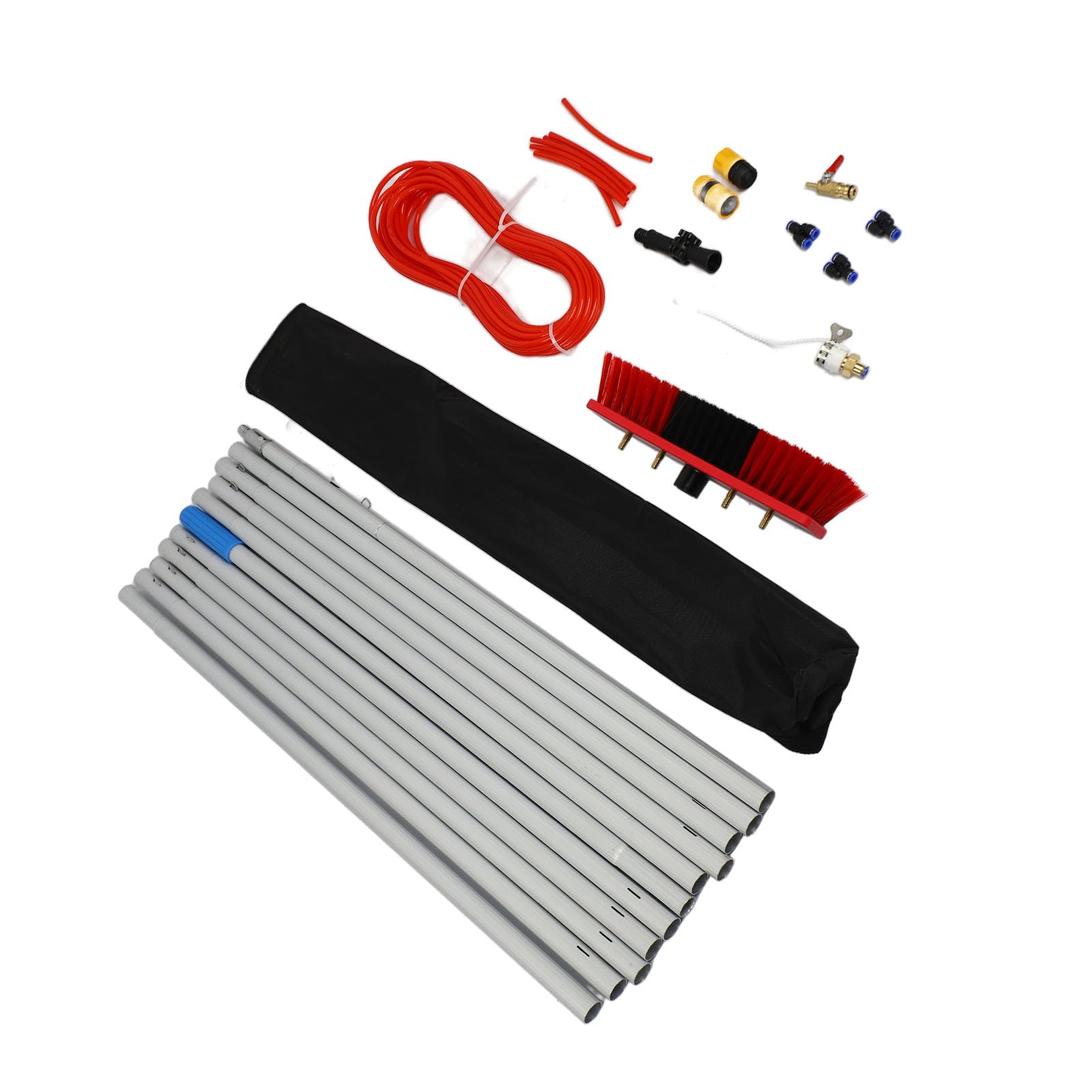 Pannello solare Pannello Pannello Telescopico Acqua Telescopica alimentazione Pole Kit portatile PULIZIONE Rondella spray per famiglia con 25 accessori TI Legato Materiale