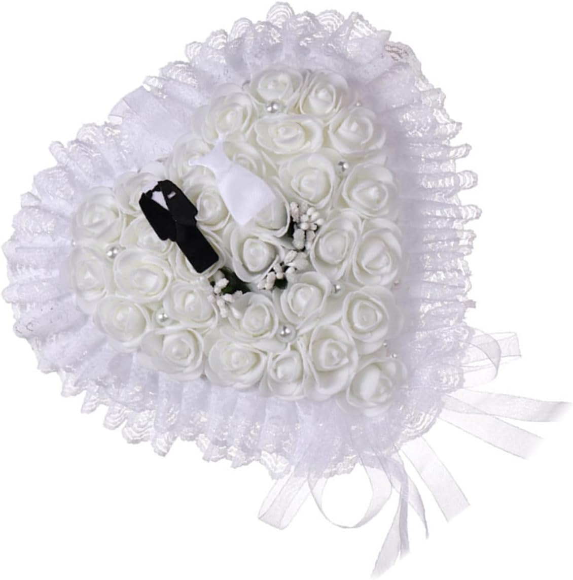 Lace Ring Box Floral Pillow Bridal Ring Bearer for Wedding for Engagement Ceremony