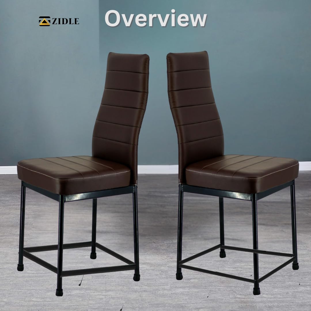 CLASSELA Zidle Bloom Dining Chair Model for Living Room Set of 2 Piece | Cafeteria | Home | Bedroom | Restaurant | Scratch Proof/Anti Skid Rubber Bush | 1 Year Warranty (Coffee Brown Premium Rexine) 4