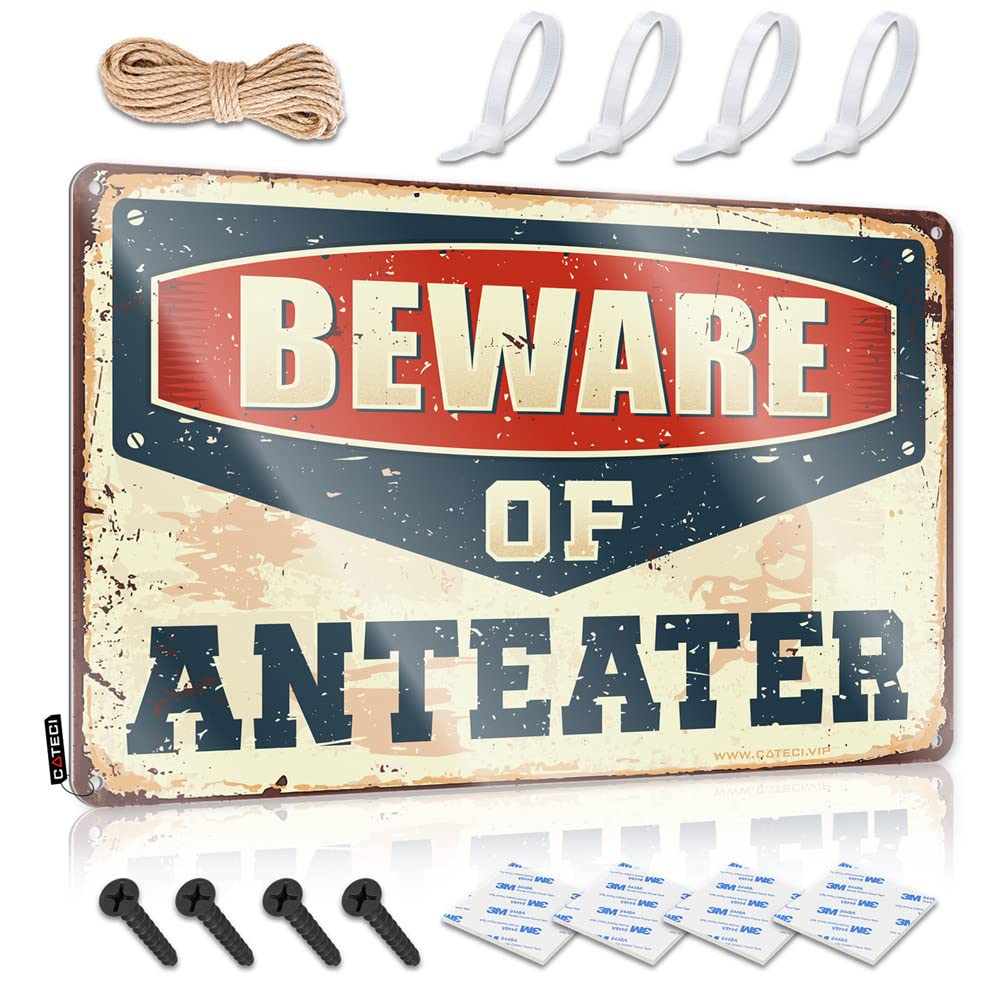 IBWNBBUSN Funny Bar Decor Beware Of Anteater Sign(30X40CM)