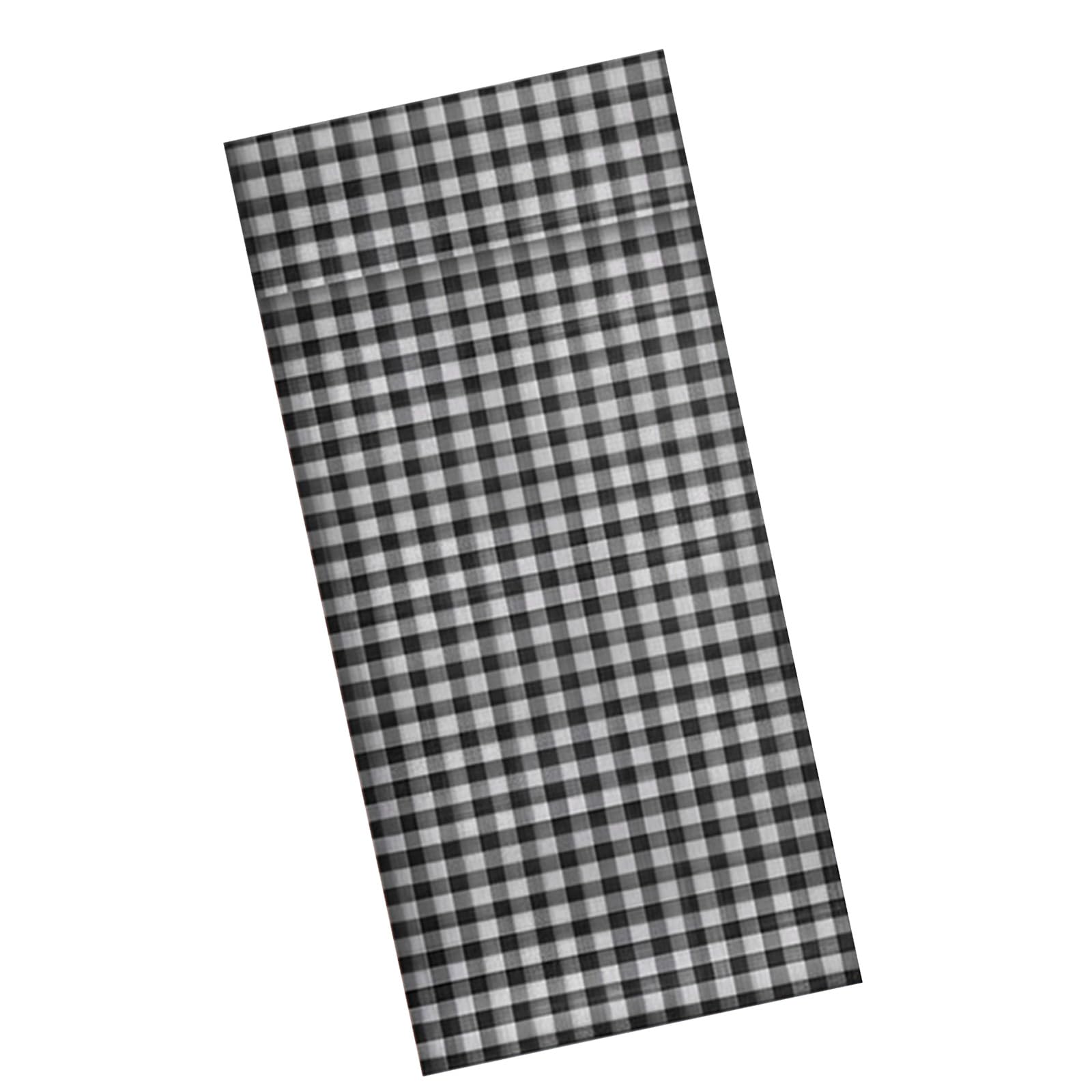 Elnwnnkc Black Adhesive Door Curtain Classical Checkered Pattern Barrier Privacy Thermal Insulated Tie Up Window Shade Privacy Door Blind Shade