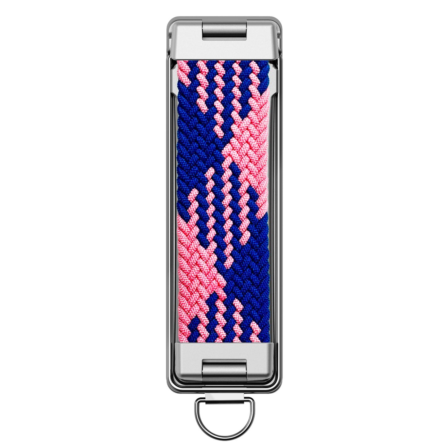 iCare Phone Grip Holder Strap, Back-Mounted Mobile Phone Holder, Telescopic Finger Strap Stand with Metal Lanyard Ring, Multicolor Portable Grip for Smartphones & Mini Tablets (Pink Blue 2 Tone)-image-29