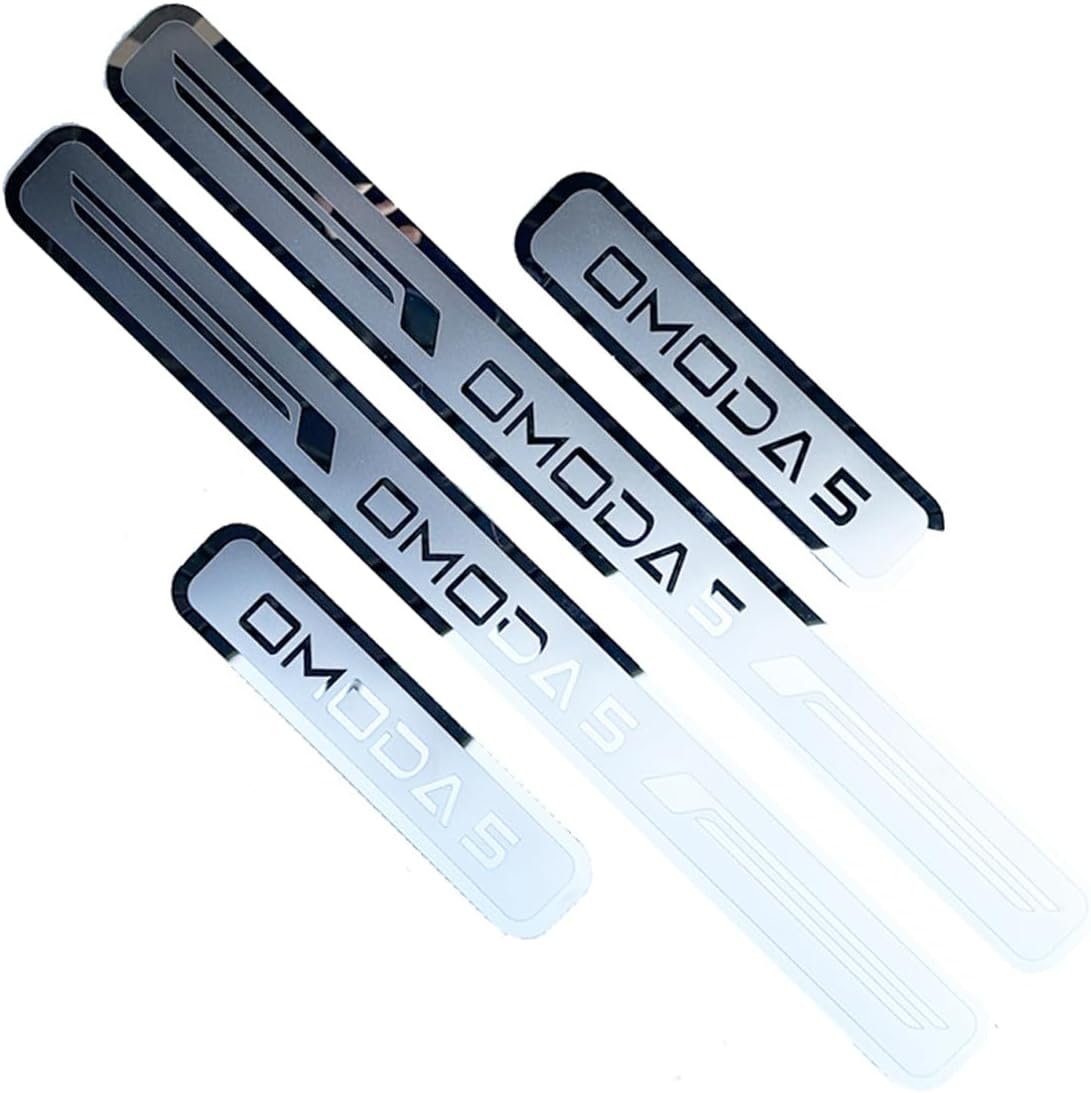 Stainless Door Sill Protector Kick Plate Entry Guard Kit for Chirey Chery Omoda 5 2023 Accessory (Blue)