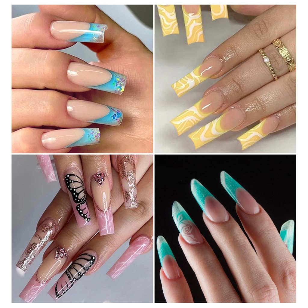 Gel Mold Full Cover Fasle Tips Clear Duals Forms Acrylic Manicure Pedicure Tool for Poly Tip