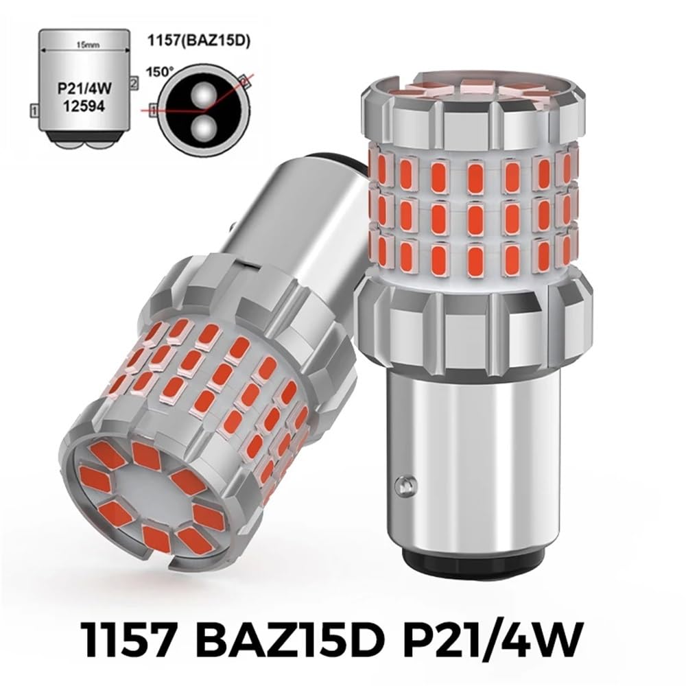 2 pezzi 4000lm 1157 P21/5W BAY15D LED BAW15D PR21/5W Luci di stop Canbus BAZ15D P21/4W Lampadina di coda e stop Lampada di segnalazione DRL automatica(1157 BAZ15D P21-4W)