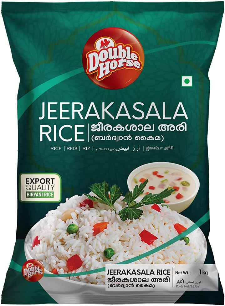 Double Horse Aromatic Jeerakasala1kg Export Quality | Gobindobhog rice | Jeera|Biriyani| Ghee | Jeera Samba