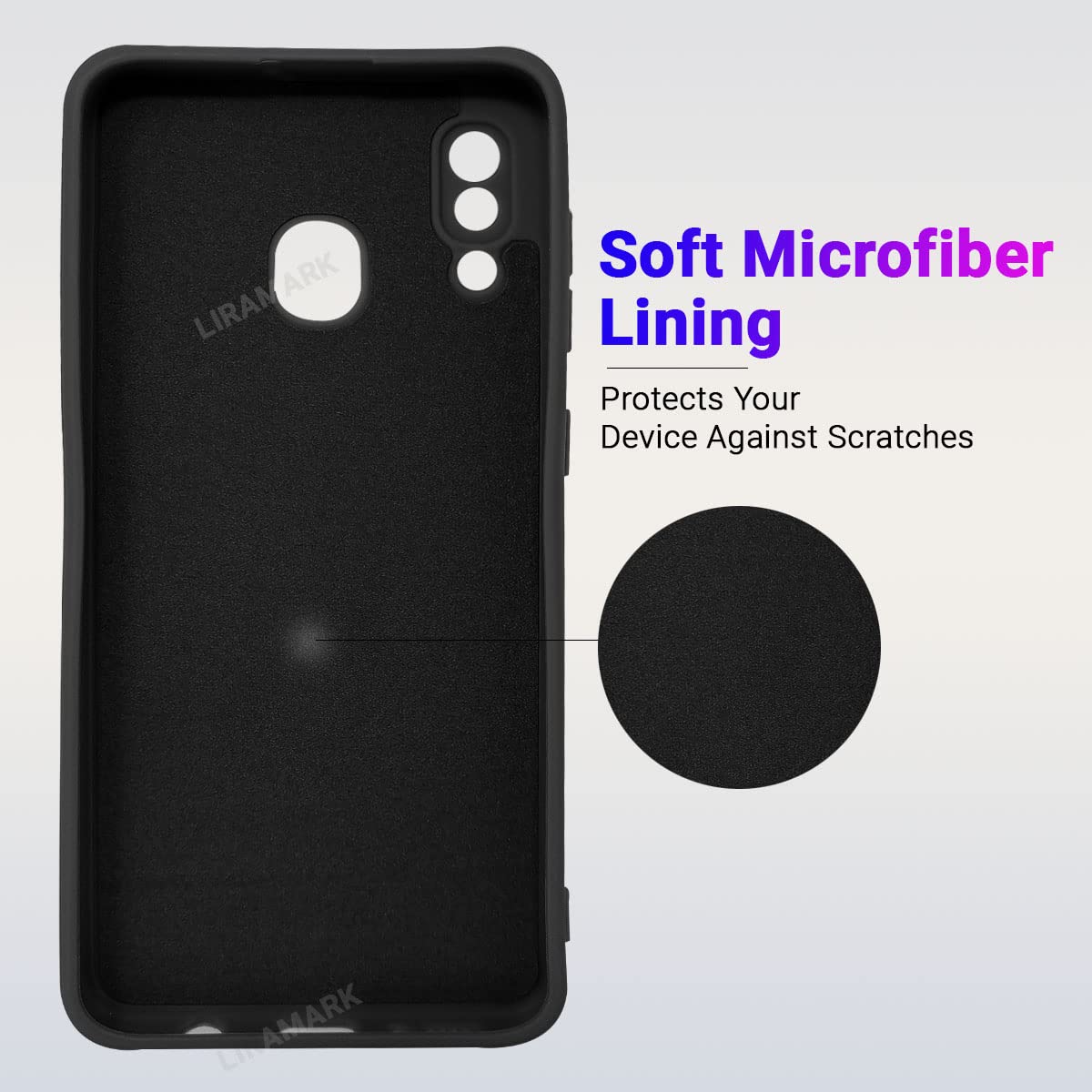 LIRAMARK Silicone Soft Back Cover Case for Samsung Galaxy A20 / A30 / M10s (Black) — Amazon image 3