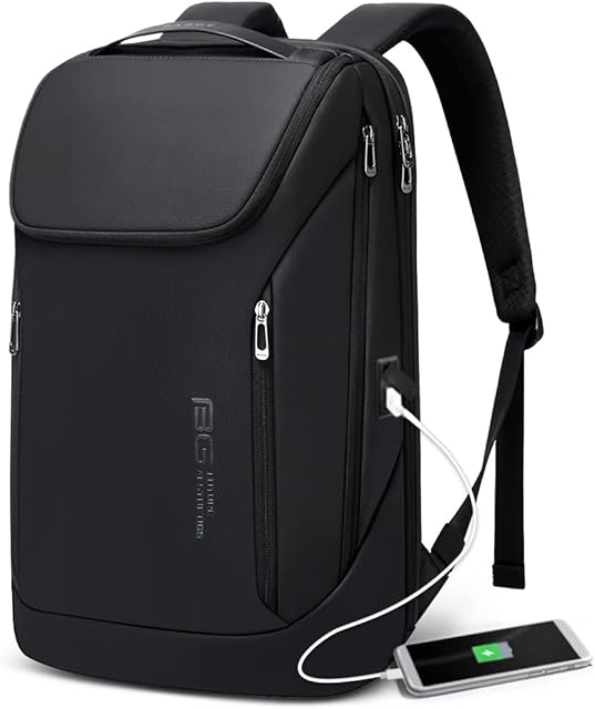 BANGE Business Smart Backpack Waterproof fit 15.6 Inch Laptop Backpack with USB Charging Port,Travel Durable Backpack, Black