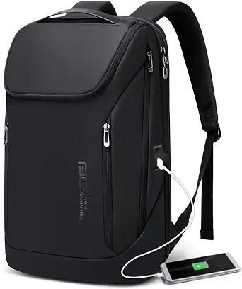 BANGE Business Smart Waterproof Backpack with USB Charging Port, Fits 15.6 Inch Laptop