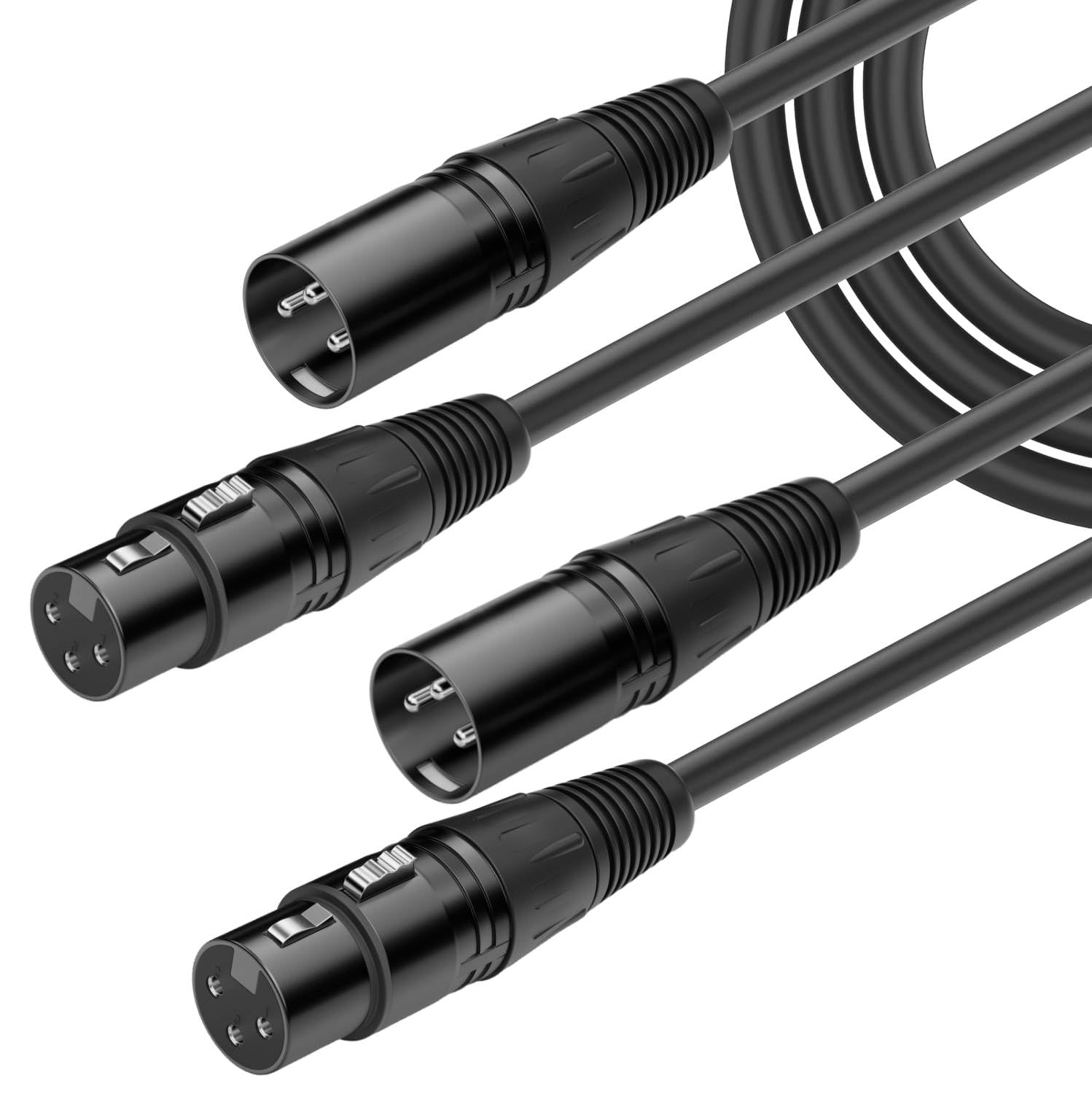 YZHCYN XLR Cables 6ft 2Pack, Microphone Cable XLR Male to Female 3-Pin | Ideal Mic Cord for Stage & Studio - Oxygen-Free Copper (OFC) for Clear Audio