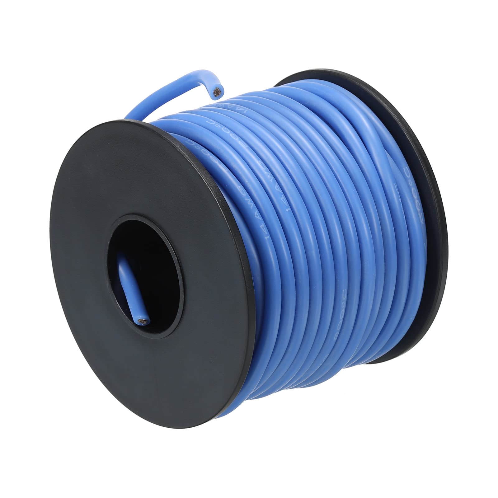 sourcing map 14 Gauge Silicone Wire 14AWG Stranded Wire High Temperature Hookup Tinned Copper 12m/40ft Blue Spool for Model Wiring, DIY Wiring
