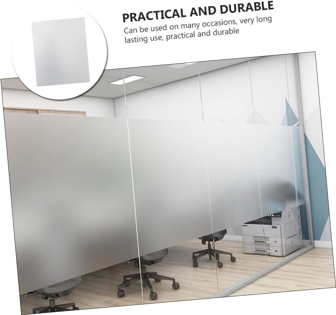 ABOOFAN 1roll Frosted Peeping Window Film Glue Bathroom Glass Sticker Easy to Install Privacy Translucent Decorative Film for