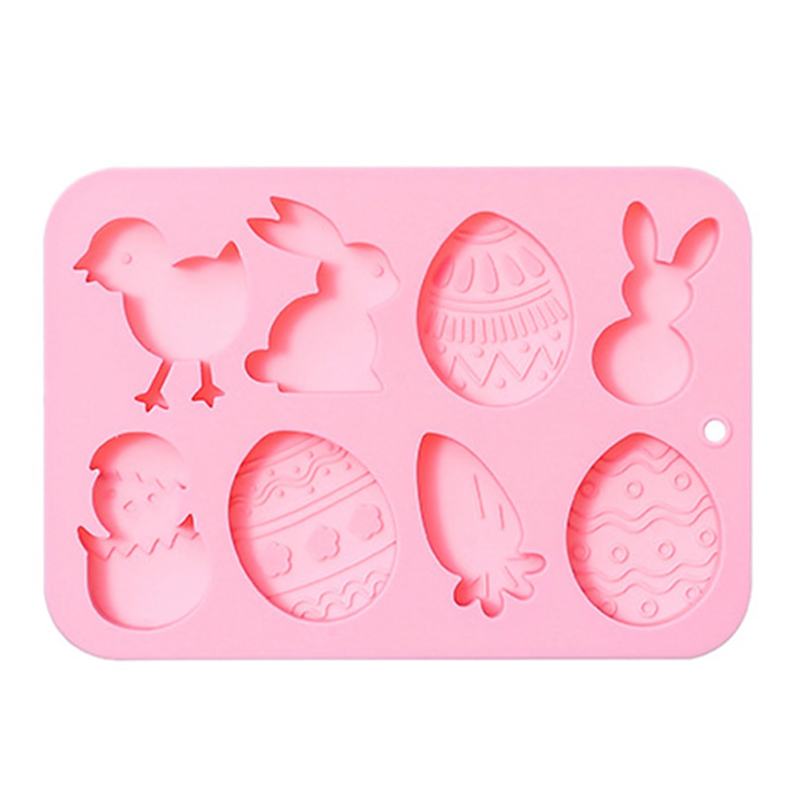 MALSSE 8 Cavity Easter Eggs Fondant Chocolate Cake Toppers Baking Tool Ornament Silicone Mold Easy to Clean Easter Eggs Silicone Mold Easy to Clean High Temperature Resistant Flexible