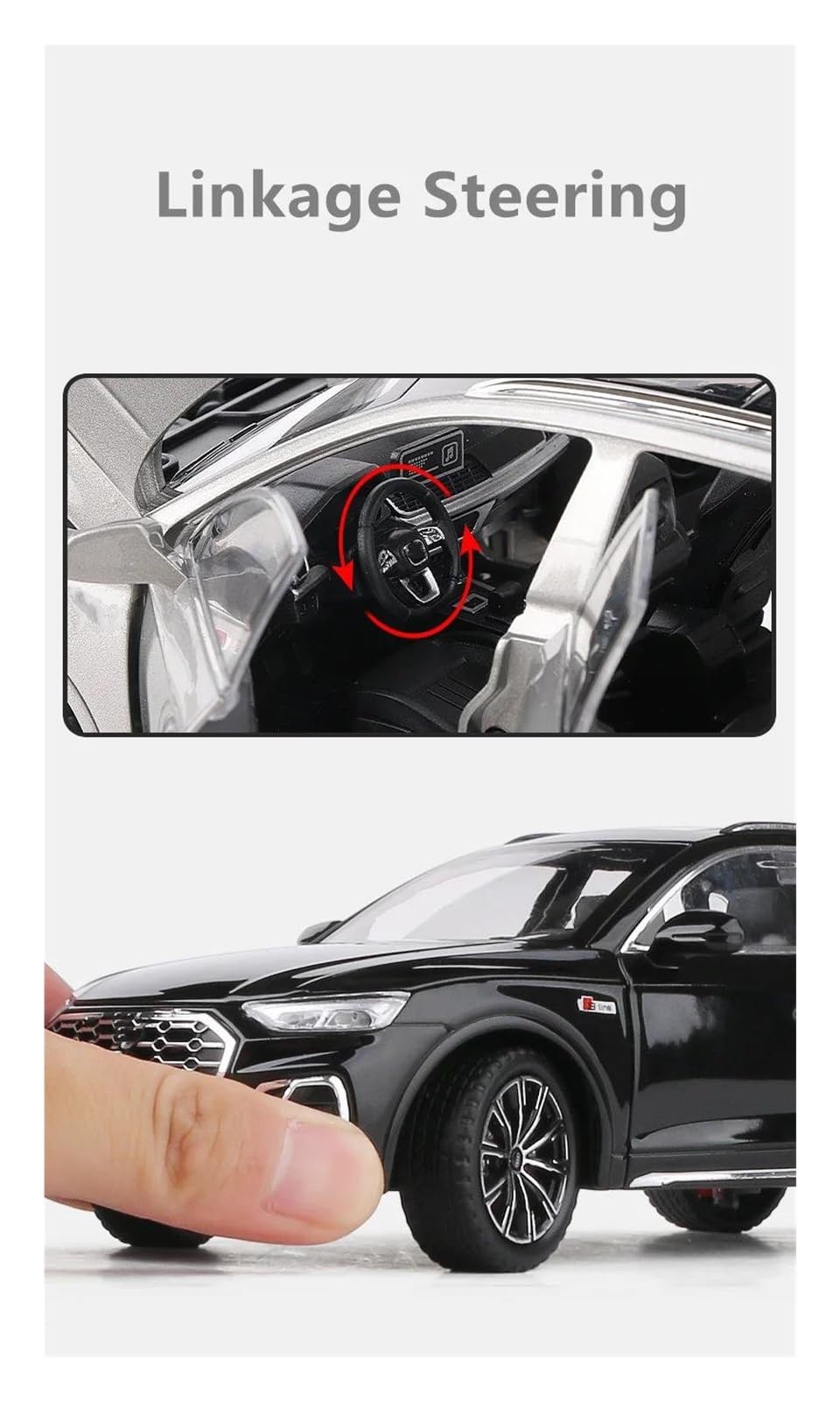 LIUHAN 1:24 per Audi Q5 SUV in lega pressofusa per auto in metallo da collezione(White)