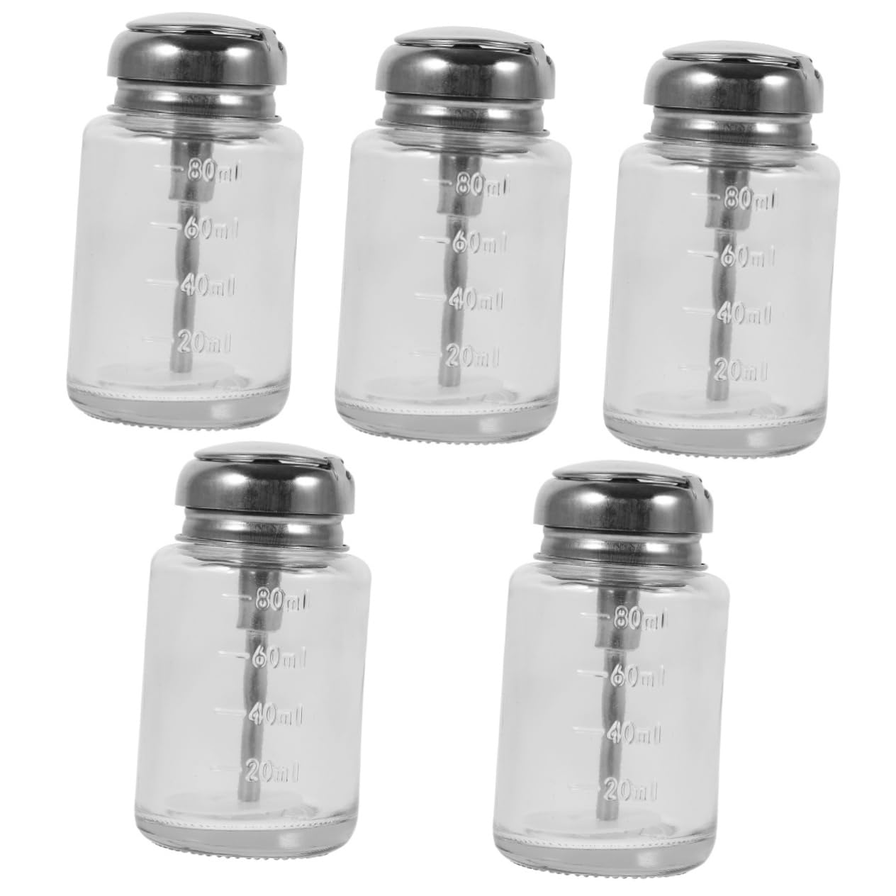 CALLARON 5 Stück Pumpflasche Klar Tragbar Bruchsicher Geruchlos Nachfüllbar für Kosmetikflüssigkeiten Nagellackentferner für Nageldesign und Make Up Handlich Kompakt Langlebig