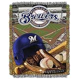 Northwest MLB Milwaukee Brewers Unisex-Adult Woven Tapestry Throw Blanket, 48" x 60", Home Field Advantage