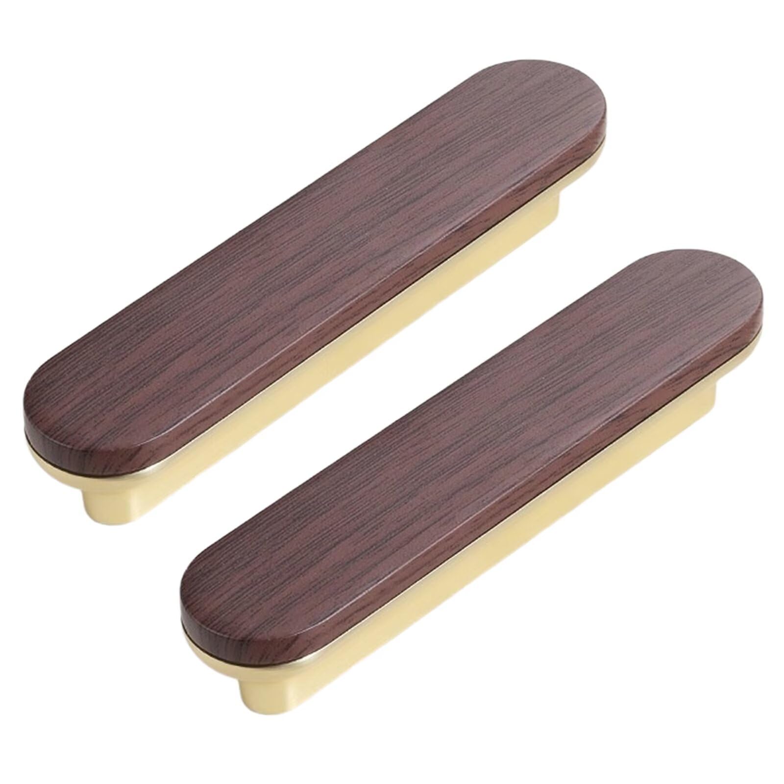 TYYCKJ 2PCS Walnut Wood Drawer Knobs Kitchen Cabinets Pulls Furniture Hardware Handles Dresser Wardrobe Handle Cupboard Door Knob and Pull Home Improvement Decoration, Hole Distance 96mm