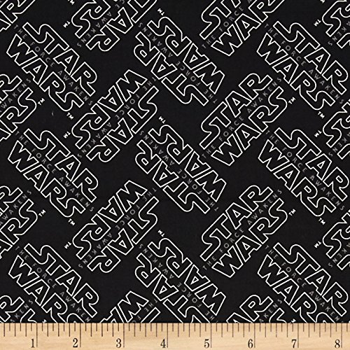 Star Wars The Force Awakens Logo Black Fabric By The Yard