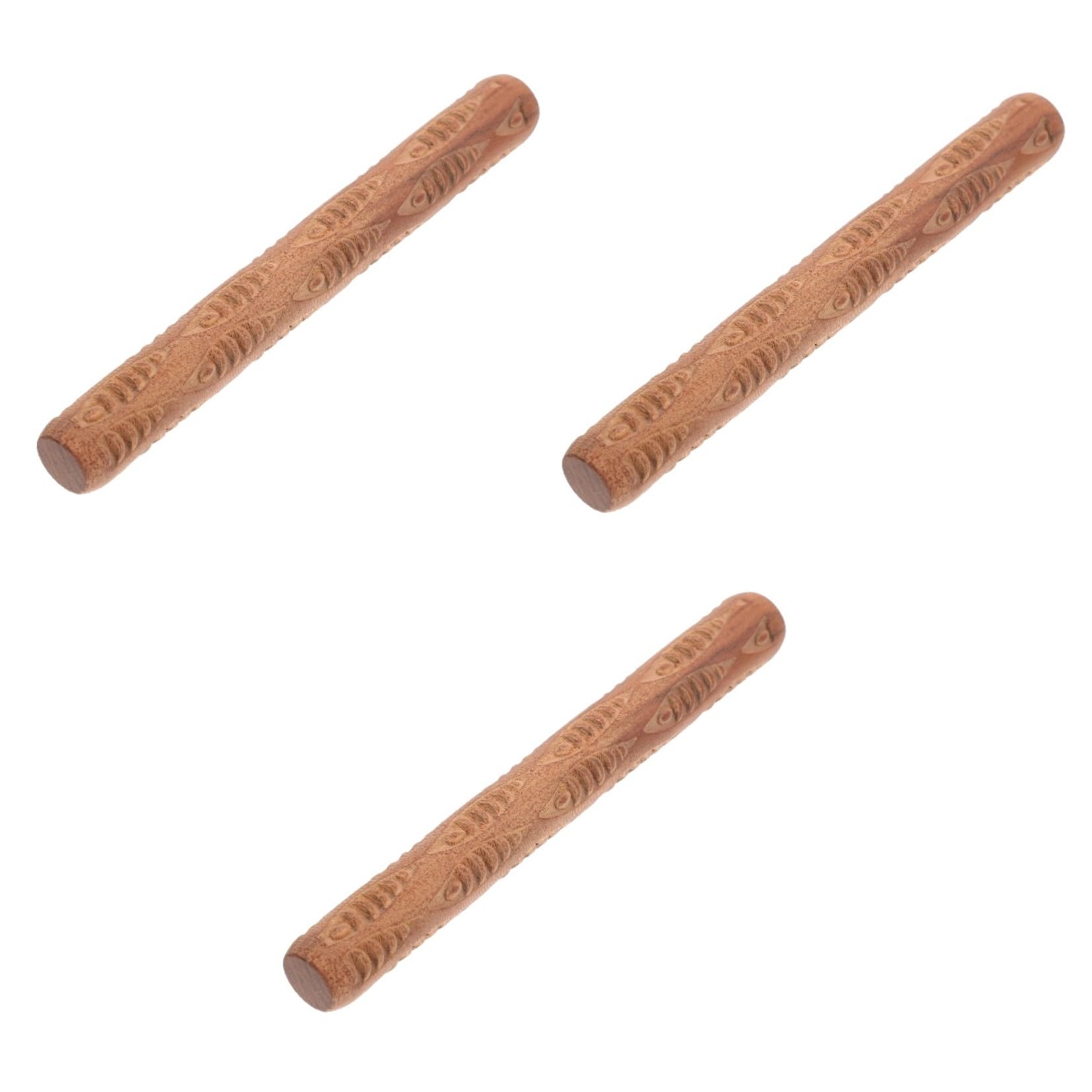 SHINEOFI 3pezzi per Argilla Legno con Texture Unica Strumento Multi-Funzionale per Creazioni Artigianali e Decorazioni su Pasta e Ceramica per Ragazzo Ragazza e Hobby Creativi