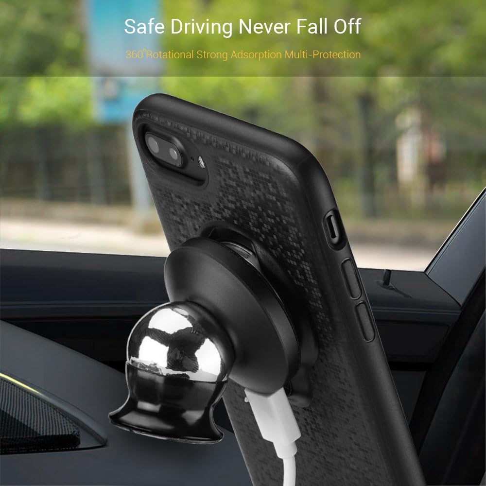 Car Phone Mount,WMTGUBU 2 in 1 Wireless Car Charger Magnetic Phone Case Charger for All of 5.5Inch Phones(Black)