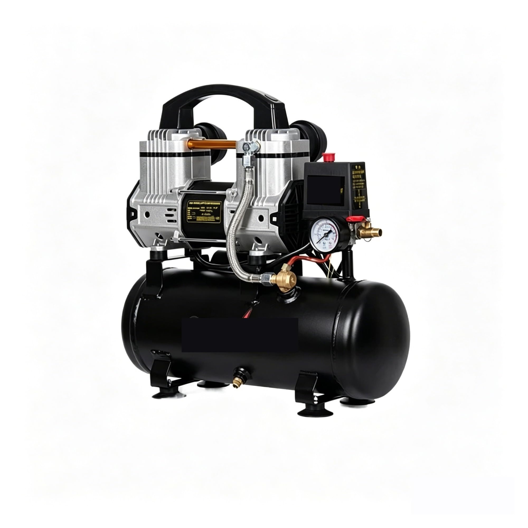 Silent Air Compressor 220V 8L Industrial Air Compressor Silent Oil-Free Compressor(1100w)