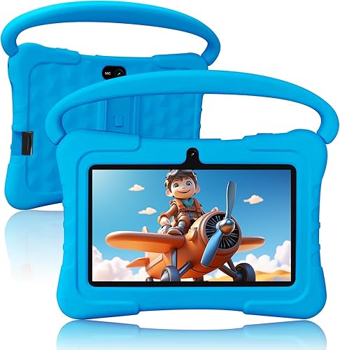 NEWISION Tableta para niños de 7 pulgadas, tabletas Android 13 de 32 GB con WiFi, cámara dual, educación, juegos, software para niños preinstalado,