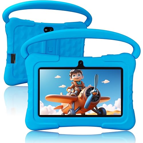 Kids Tablet 7 inch,32GB Toddler Tablets Android 13 with WiFi,Dual Camera,Education,Games,Kids Software Pre-Installed,Computer Tabletas PC with Age Filters,Parental Controls(Blue)