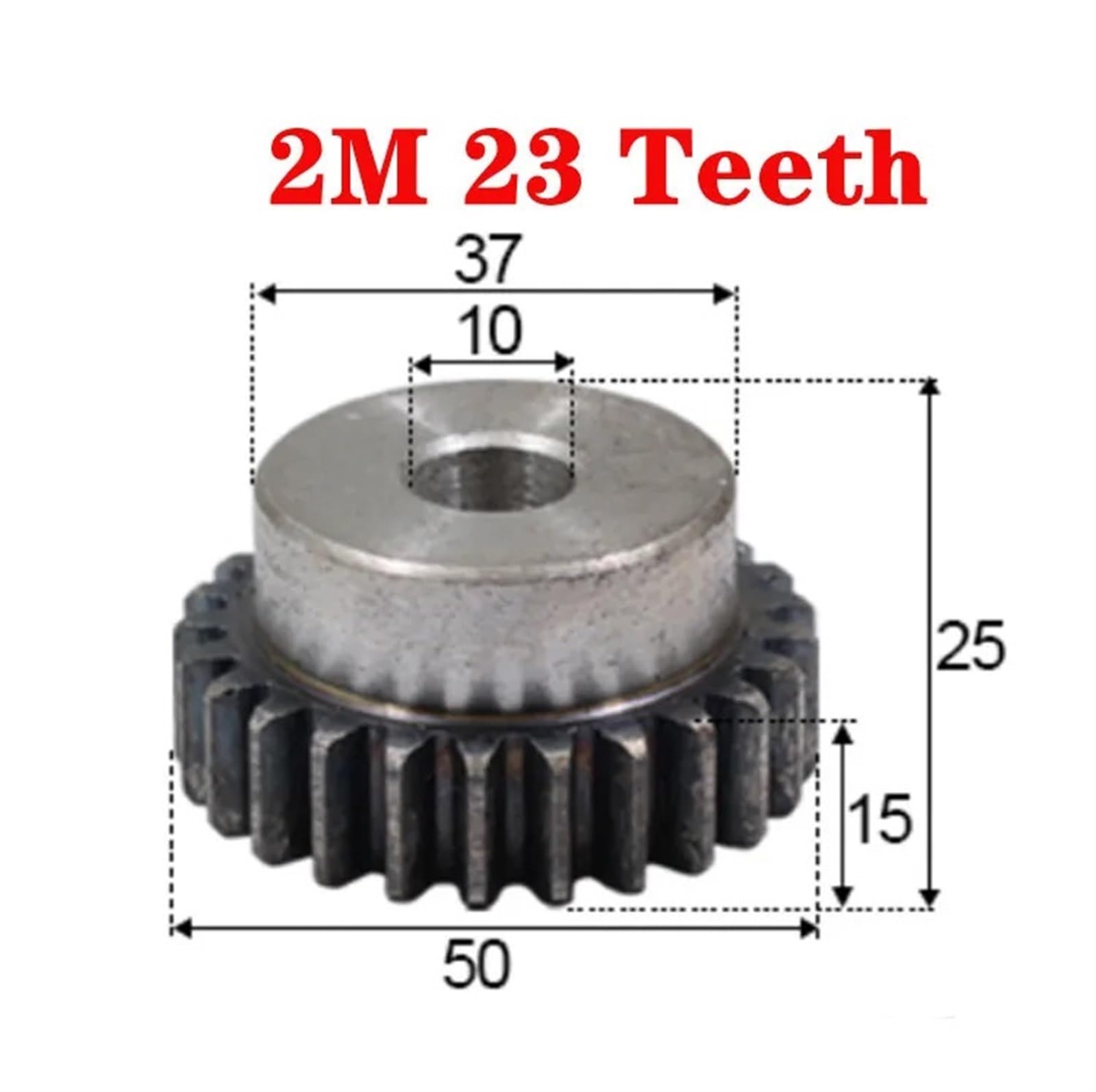 Bevel Gear Pinion Hardware Mechanical 1pcs Spur Gear Pinion 2M 23T Right Teeth Process Hole 10mm Steel Gear CNC Gear Rack Transmission