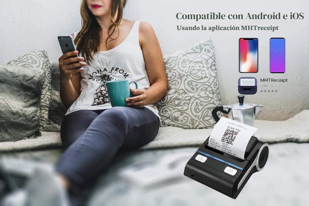 80 mm Impresora térmica Bluetooth recibo IOS Android POS USB Recibo Bill billete Máquina impresora MHT-P8001 solo se puede imprimir en inglés, no se puede imprimir en español
