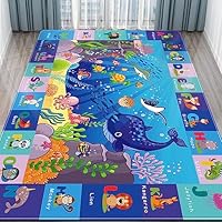 AKUNRUG Baby Play Mat for Floor, Kids Rug Playmat Baby Crawling Mat Educational Tummy Time Mat Soft ABC Play Mat for Toddlers Infants Kids Rug for Playroom Classroom