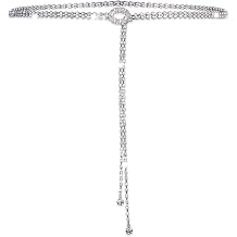 Silver Rhinestone Chain Belt For Women, Adjustable Sparkly Chain Belt, Crystal Waist Chains Belts with Hook Buckle for Evening Parties, Weddings, Dances