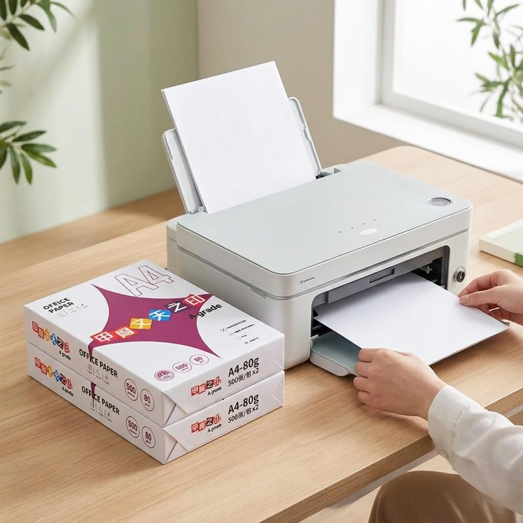 Carta 75-80g/, Carta da Stampa per Stampante e Inkjet, Carta A4 da 80g per fotocopie, 500 fogli/risma * 2 (nuovo imballaggio del marchio)