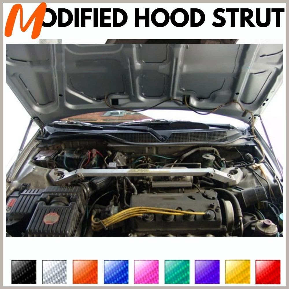 Front Hood Struts Compatible with Honda Prelude (BB5-BB9) 1996-2001 Shock Lift Supports Bonnet Gas Dampers Springs Kit No-Drill Bolt-on