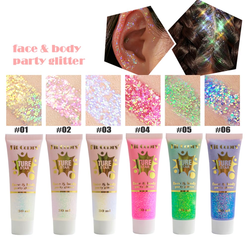 GL-Turelifes Holographic Body Glitter, Chameleon Face Glitter Mermaid Liquid Eyeshadow Fine Glitter for Body Face, Hair - Image 2