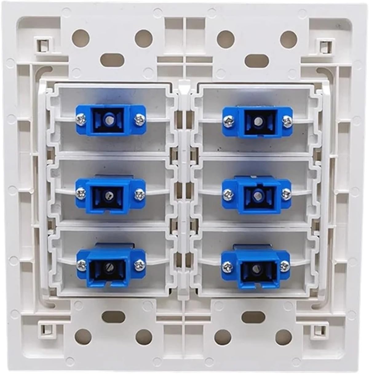 6-gang SC fiber optic wall plate, six-port SC-SC UPC cable connector panel socket(120x120mm SC UPC)
