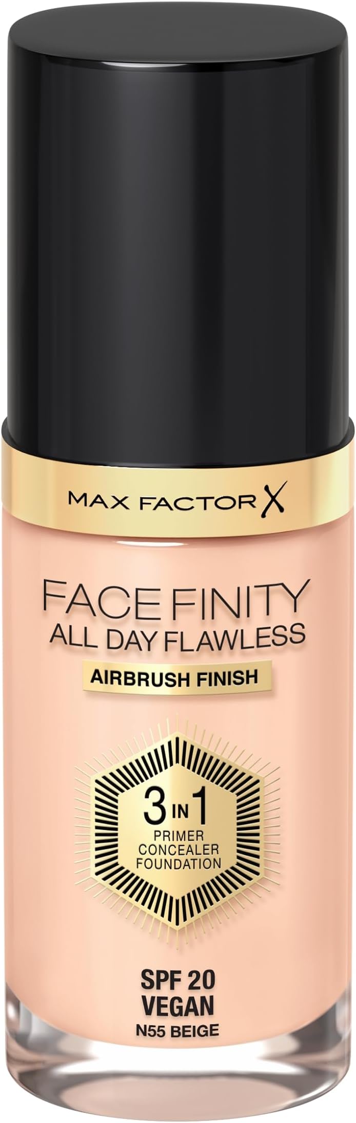 Facefinity All Day Flawless 3 In 1 Foundation SPF 20, No. 55 Beige