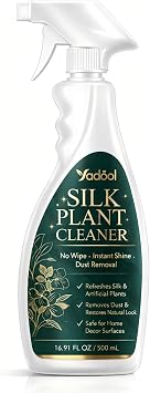 Silk Plant Cleaner Spray No Wipe - Artificial Plant & Silk Flower Cleaner Spray, Dust Remover for Fake Plants, No Wipe, Quick Drying - 16.91oz