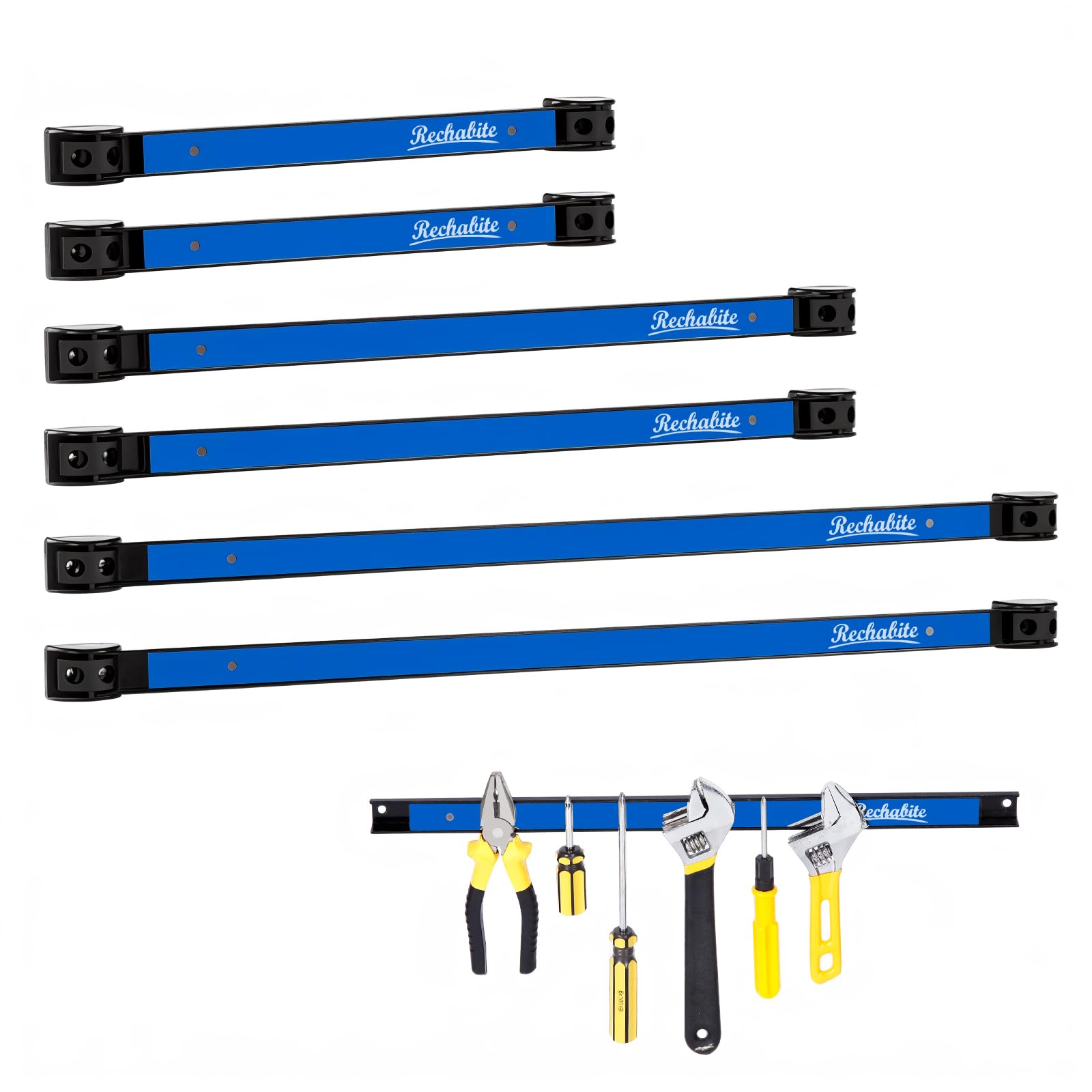12" 18" 24" Magnetic Tool Holder Strip, Blue Magnet Bar, Metal Tool Organizer Rack for Garage Organization, Easy To Install in Workshop, Mounting Screws Included
