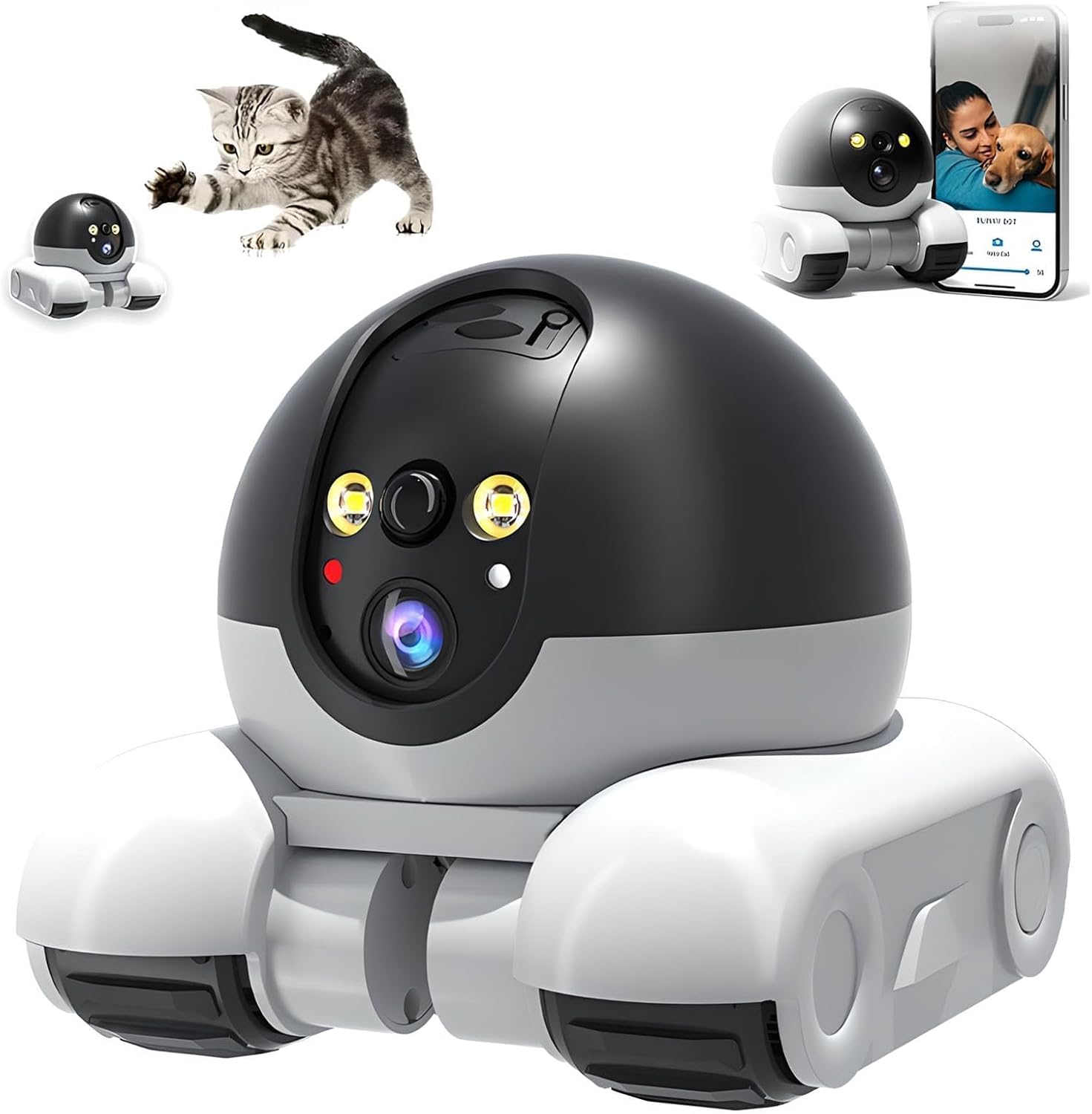 App-gesteuerter mobiler Überwachungskamera-Roboter, 2MP Dual-Linse