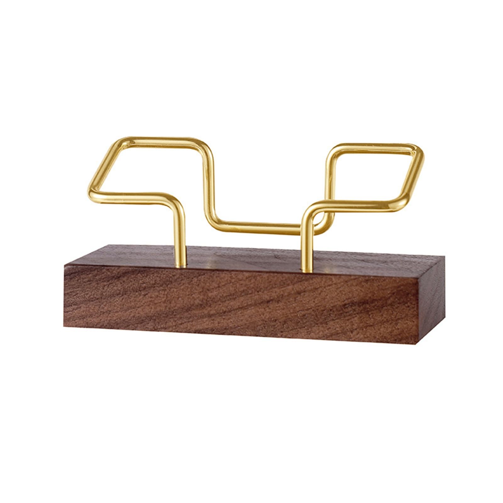 Fzyozzdpasl Gold Business Card Holder Wood Business Card Case Base Desktop Display Stand Simple For Office Home