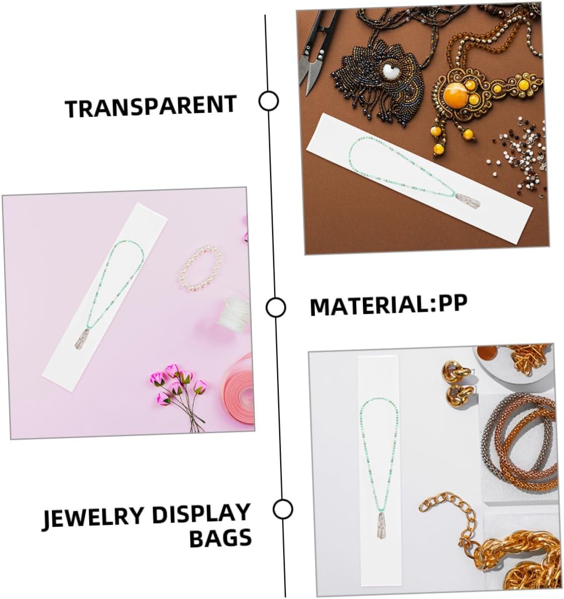 DOITOOL 400pcs Jewelry Bags Bracelets Necklace Display Bags Jewelry Packaging Storage Pouches for Selling