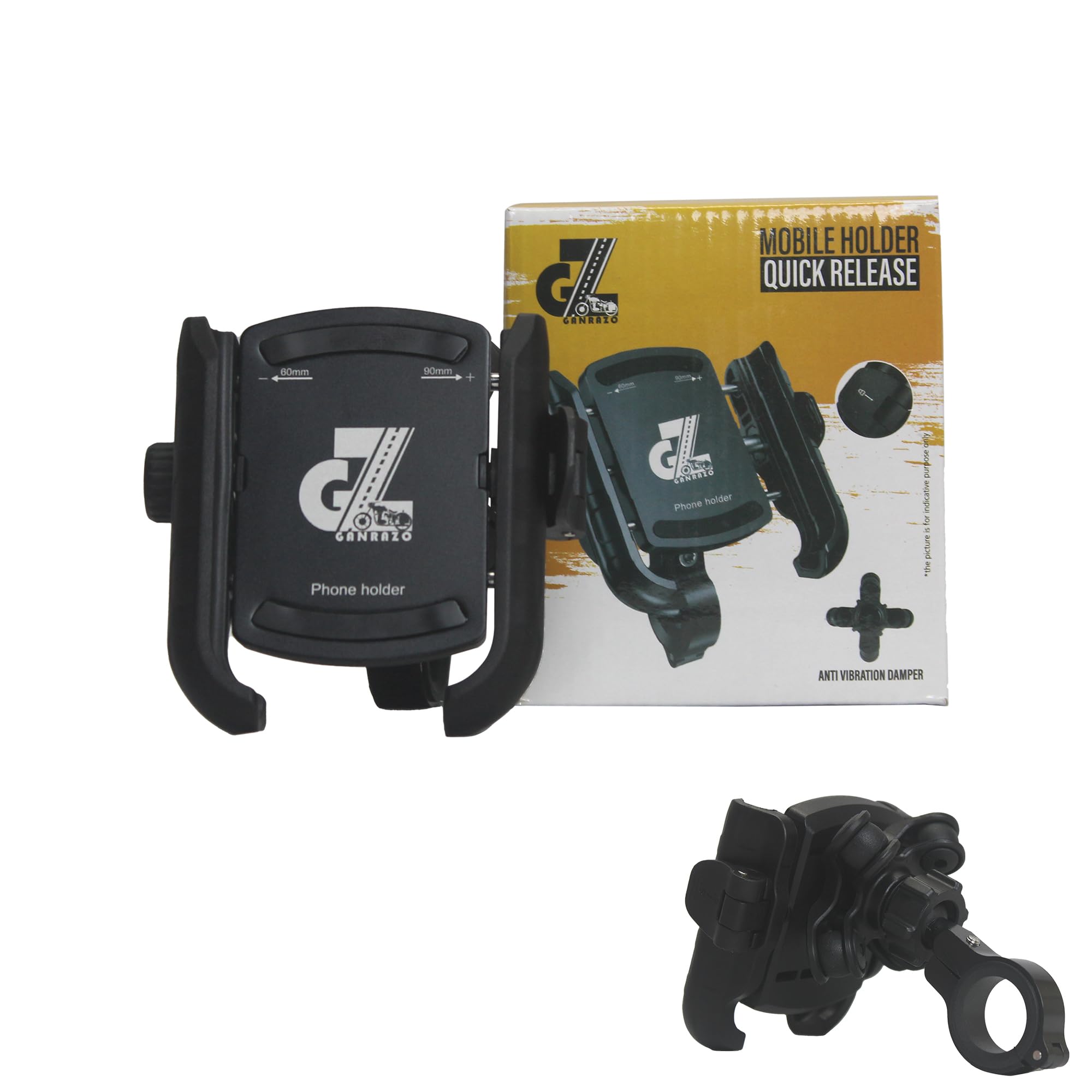 Anti-Vibration Damper with Quick Release 360° Rotation, Waterproof for Bike/Motorcycle/Scooter Mobile Phone Holder, Stand, Mount Ideal for Maps and GPS Navigation-image-38