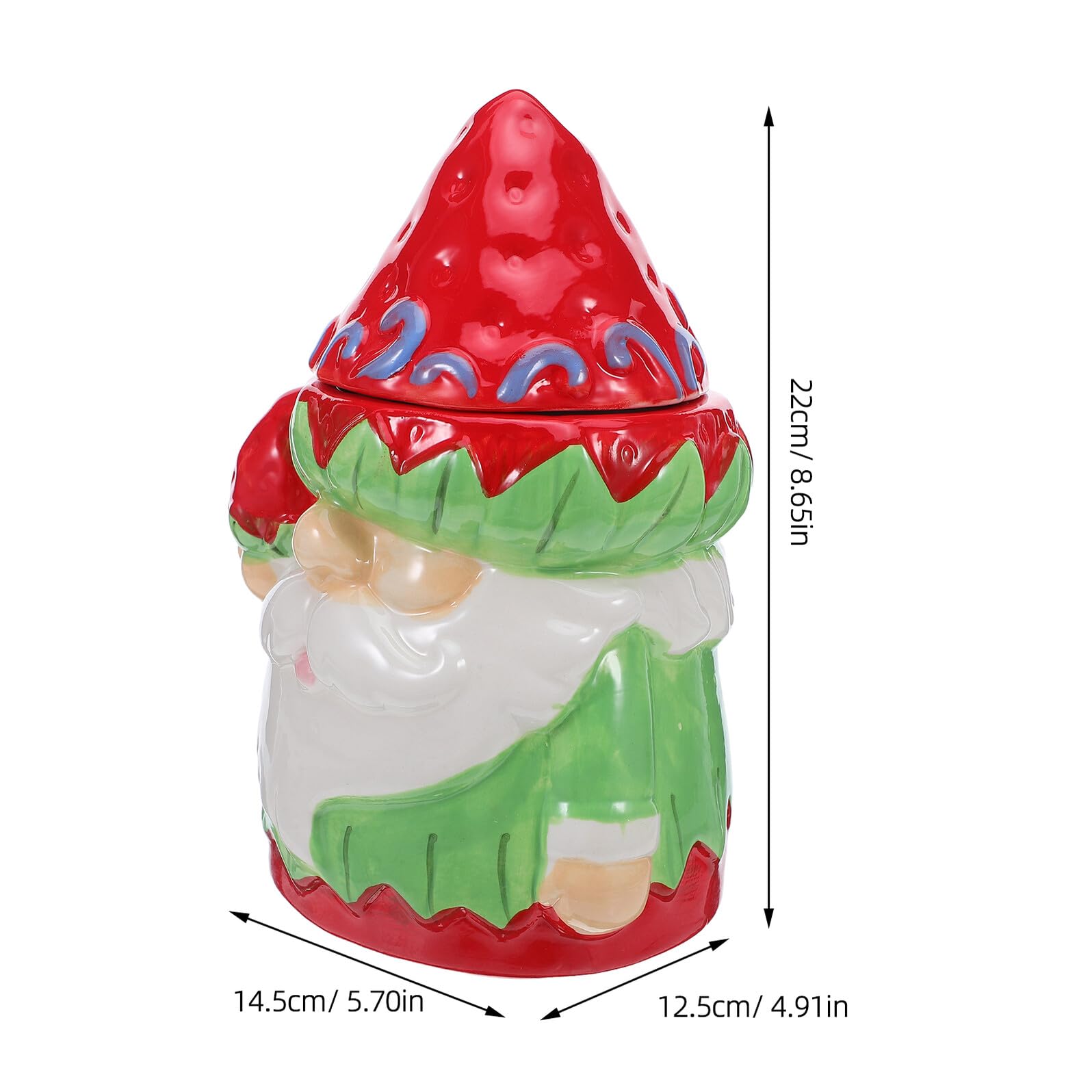 VALICLUD Boîte à Biscuits et Bonbons Céramique avec Couvercle Pot de Rangement de Noël Forme de Bonhomme de Boîte Unique pour Friandises Biscuits et Cadeaux Du Nouvel An